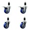 Service Caster 3.5'' SS Blue Poly Swivel 1-3/8'' Expanding Stem Caster Set 2 Total Lock Brakes, 4PK SCC-SSEXTTL20S3514-PPUB-BLU-2-S2-138 - alternate 1